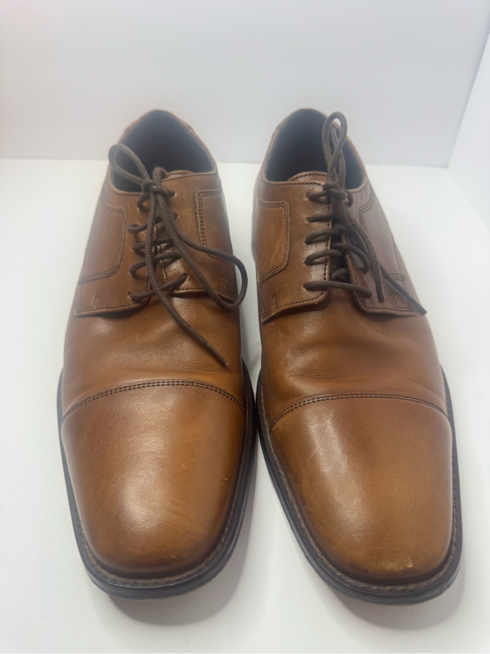 Johnston & Murphy Brown Leather Cap Toe Oxfords Men's Size 10 M